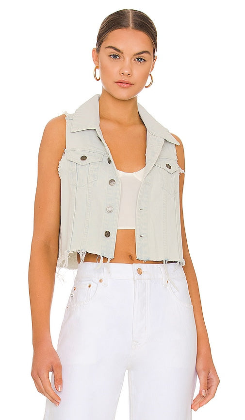 Show Me Your Mumu Valdosta Vest in Blue Montrez-moi votre gilet Mumu Valdosta en bleu 给我看你的mumu valdosta背心蓝色