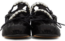Simone Rocha Black Pearl Criss-Cross Ballerina Flats