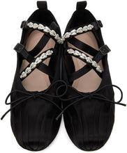 Simone Rocha Black Pearl Criss-Cross Ballerina Flats