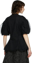 Simone Rocha Black Tulle Overlay Sculpted T-Shirt