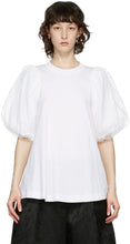 Simone Rocha White Tulle Sleeve T-Shirt - T-shirt Simone Rocha Blanc Tulle T-shirt - Simone Rocha White Tulle Sleeve T 셔츠