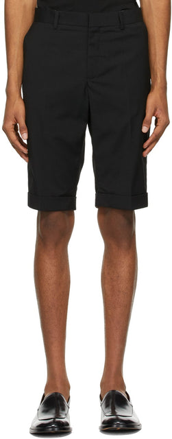 Situationist Black Wool Classic Shorts - Short classique de laine noire situation - 상황 주의자 블랙 울 클래식 반바지