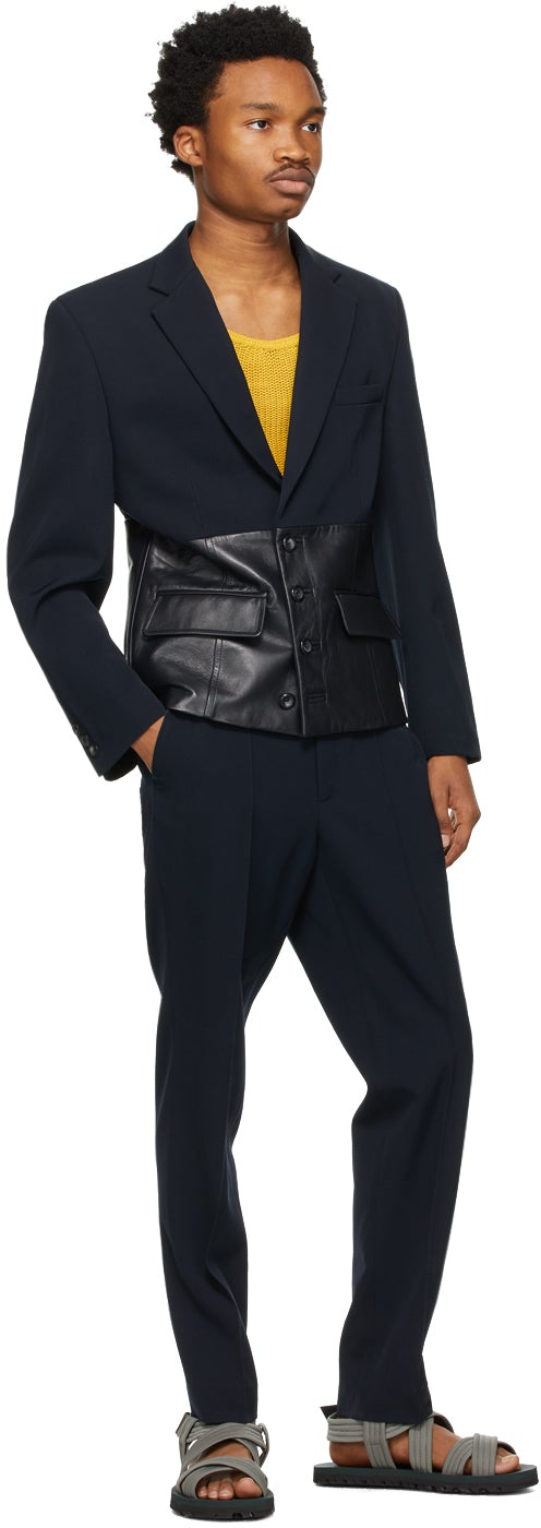 Situationist Navy Wool Classic Trousers