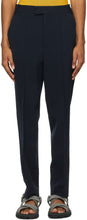 Situationist Navy Wool Classic Trousers - Pantalon classique de laine de la marine bleu marine - 상황 론 해군 울 클래식 바지