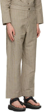 Snow Peak Beige Linen Striped Dobby Trousers