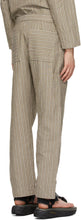 Snow Peak Beige Linen Striped Dobby Trousers