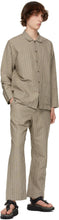 Snow Peak Beige Linen Striped Dobby Trousers