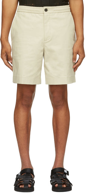 Solid Homme Beige Cotton Basic Shorts - Short de base en coton Solid Homme Beige - 솔리드 옴므 베이지 코튼 기본 반바지