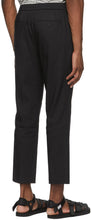 Solid Homme Black Linen Elastic Waist Tapered Trousers