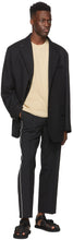 Solid Homme Black Piping Drawstring Lounge Pants