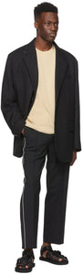 Solid Homme Black Piping Drawstring Lounge Pants