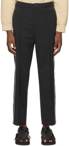 Solid Homme Black Piping Drawstring Lounge Pants - Homme solide pantalon de baignade noir - 솔리드 옴므 블랙 파이핑 Drawstring 라운지 바지