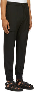 Solid Homme Black Wool Basic Lounge Pants