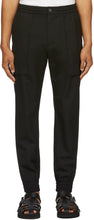 Solid Homme Black Wool Basic Lounge Pants - Solide Homme pantalon de base de base en laine noire - 솔리드 옴므 블랙 양모 기본 라운지 바지