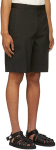 Solid Homme Black Wool Basic Shorts