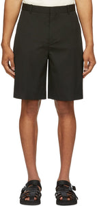 Solid Homme Black Wool Basic Shorts - Short de base de laine noire de Homme solide - 솔리드 옴므 블랙 모직 기본 반바지