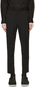 Solid Homme Black Wool Basic Trousers - Pantalon de base en laine noire de Homme solide - 솔리드 옴므 블랙 울 기본 바지