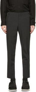 Solid Homme Grey Wool Basic Trousers - Pantalon de base de laine de laine grise de Homme solide - 솔리드 옴므 회색 양모 기본 바지