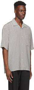 Solid Homme White Check Camp Short Sleeve Shirt