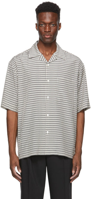 Solid Homme White Check Camp Short Sleeve Shirt - Chemise à manches courtes au camp massif Homme Homme - 솔리드 옴 메이트 체크 캠프 반소매 셔츠