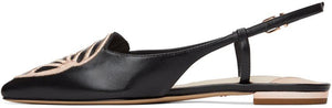 Sophia Webster Black Butterfly Slingback Flats