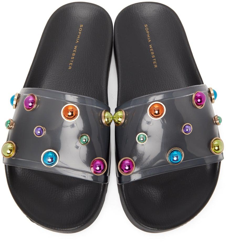 Sophia Webster Black PVC Dina Slides