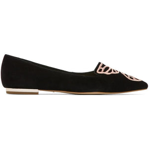 Sophia Webster Black Suede Butterfly Ballerina Flats - SOPHIA WEBSTER BALLERINA BALLERINA BALLERINA BALLERINA - 소피아 웹스터 블랙 스웨이드 나비 발레리나 아파트