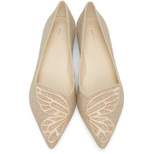 Sophia Webster Silver Glitter Butterfly Ballerina Flats