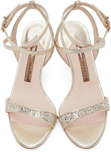 Sophia Webster Silver Glitter Kamryn Mid Sandals