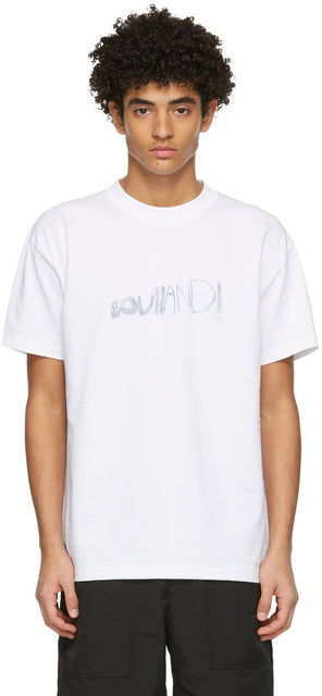 Soulland White Pencil Logo T-Shirt - SOULLAND Blanc Crayon Logo T-shirt - 영혼 랜드 화이트 연필 로고 티셔츠