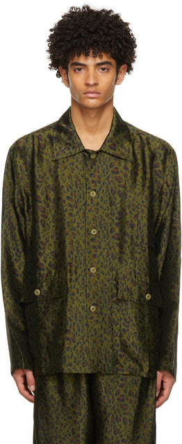 South2 West8 Khaki Leopard Hunting Shirt - South2 West8 Khaki Chemise de chasse léopard - South2 West8 Khaki Leopard 사냥 셔츠