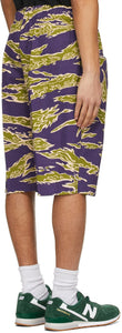 South2 West8 Purple Tiger Army String Shorts
