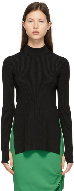 Sportmax Black Asymmetrical Sweater - Pull asymétrique noir sportif - Sportmax 검은 비대칭 스웨터