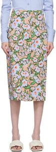 Sportmax Multicolor Floral Ocarina Skirt - SPORTMAX Multicolor Floral Ocarina jupe - Sportmax 여러 가지 빛깔의 꽃 오카리나 스커트
