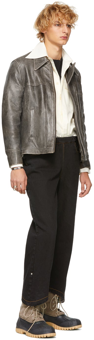 St-Henri SSENSE Exclusive Black Rock Elastic Jeans