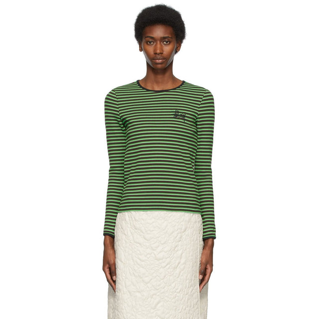 StÃ¼ssy Green Lita Long Sleeve T-Shirt - T-shirt à manches longues de Stev¼ssy Vert Lita - Stüssy 그린 리타 긴 소매 티셔츠