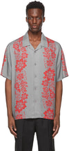 StÃ¼ssy Grey Floral Pattern Shirt - Chemise à motif floral gris de stã¼ssy - stôssy 회색 꽃 무늬 셔츠입니다