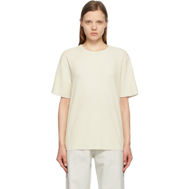 StÃ¼ssy Off-White O'Dyed Thermal T-Shirt - T-shirt thermique O'Dyed Stev¼ssy - stôsy off-white o'dyed thermal t- 셔츠