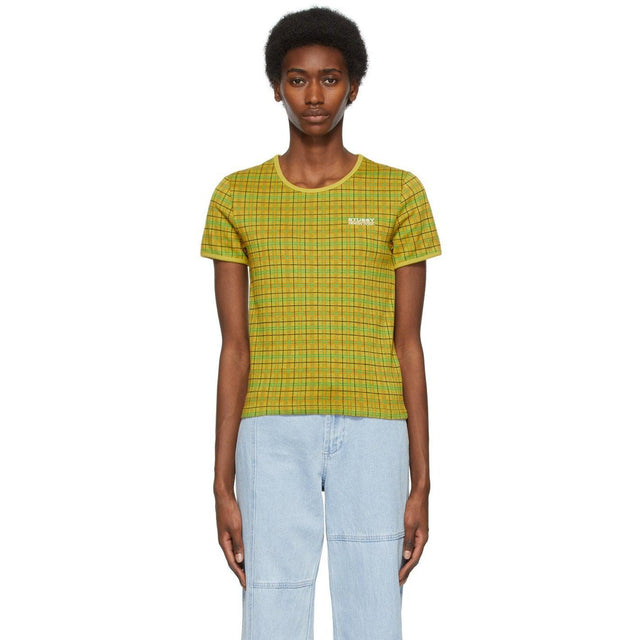 StÃ¼ssy Yellow Syla T-Shirt - T-shirt Syla Jaune STÜSSY - Strãńssy 노란색 실라 티셔츠