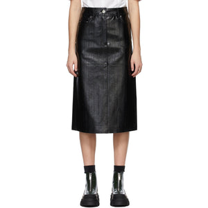 Stand Studio Black Faux-Leather Arabella Skirt - Studio Studio Jupe arabelloise en similicuir noir - 스탠드 스튜디오 블랙 가짜 가죽 아라비라 스커트