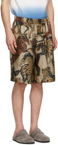 Stella McCartney Beige Silk Printed Shorts