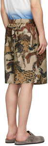 Stella McCartney Beige Silk Printed Shorts