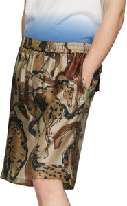 Stella McCartney Beige Silk Printed Shorts