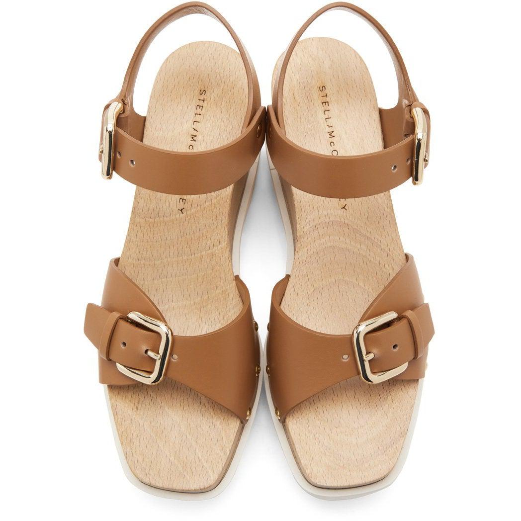 Stella McCartney Brown Faux-Leather Elyse Sandals