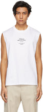 Stella McCartney White Shared 'OBS 23' Sleeveless T-Shirt - T-shirt sans manches blanches de Stella McCartney White - Stella McCartney 화이트 공유 'Obs 23'민소매 T 셔츠