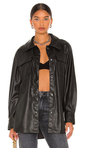 Steve Madden Faux Good Measure Shacket in Black Steve Madden fausse bonne mesure Shacket en noir 史蒂夫·马登（Steve Madden）人造良好的shacket黑色