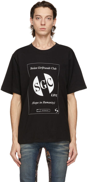 Stolen Girlfriends Club Black 'Live' Classic T-Shirt - T-shirt classique Club Black 'Live' Black 'Live' - 도난 된 여자 친구 클럽 블랙 '라이브'클래식 티셔츠