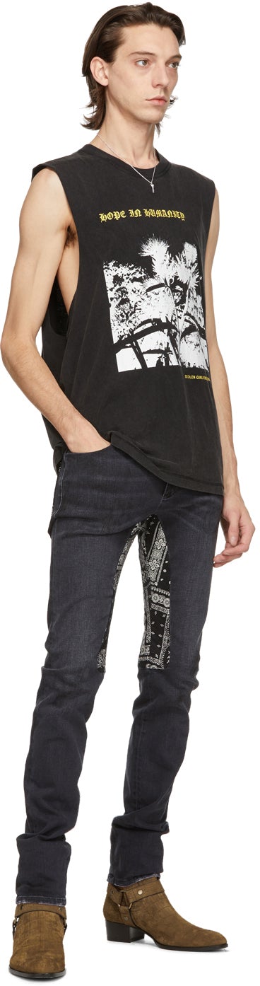 Stolen Girlfriends Club Grey Thistle Heart Razor Tank Top