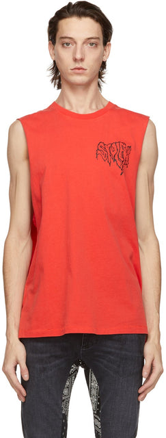 Stolen Girlfriends Club Red Slime Sleeveless T-Shirt - T-shirt sans manches de club de club de club volé - 도난 된 여자 친구 클럽 레드 슬라임 민소매 T 셔츠