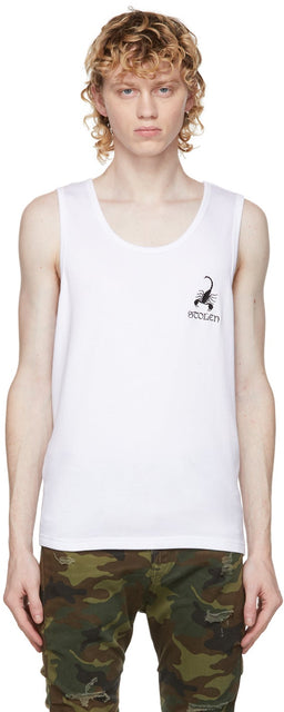 Stolen Girlfriends Club White Scorpion Death Tank Top - Tapot de décès de la mort du club blanc du club blanc - 도난 된 여자 친구 클럽 화이트 전갈 죽음 탱크 탑